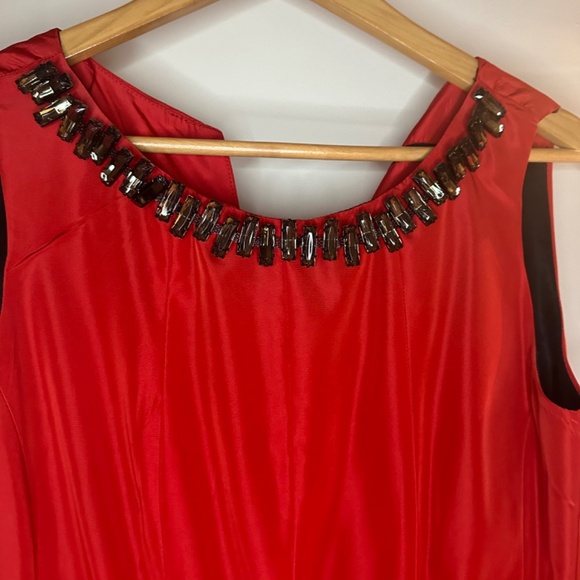 ZARA Jewel Neck Pleated Short Dress -Large - Picture 5 of 6